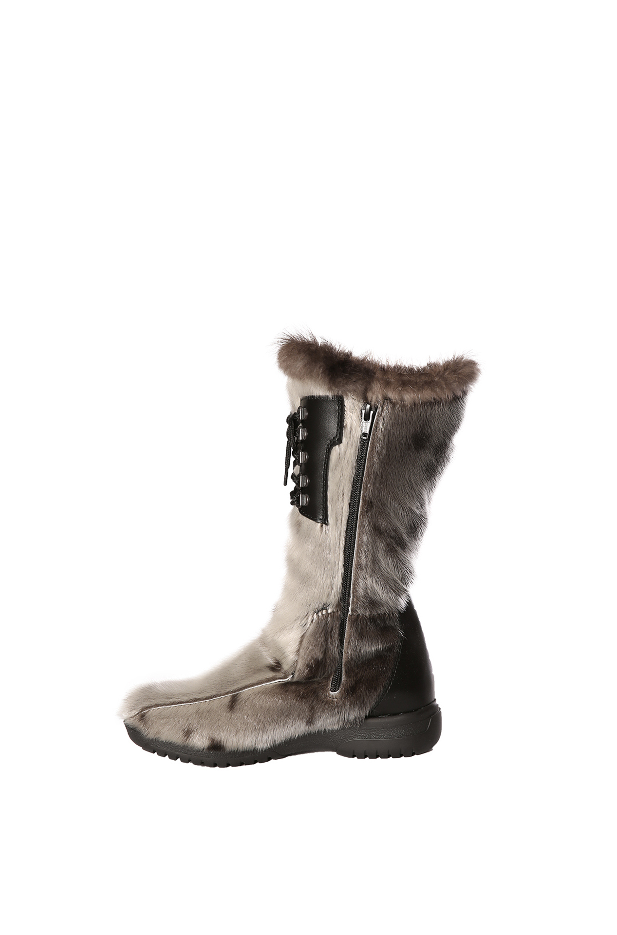 Bottes avec fourrure et paillettes rose champagne fille | La Halle