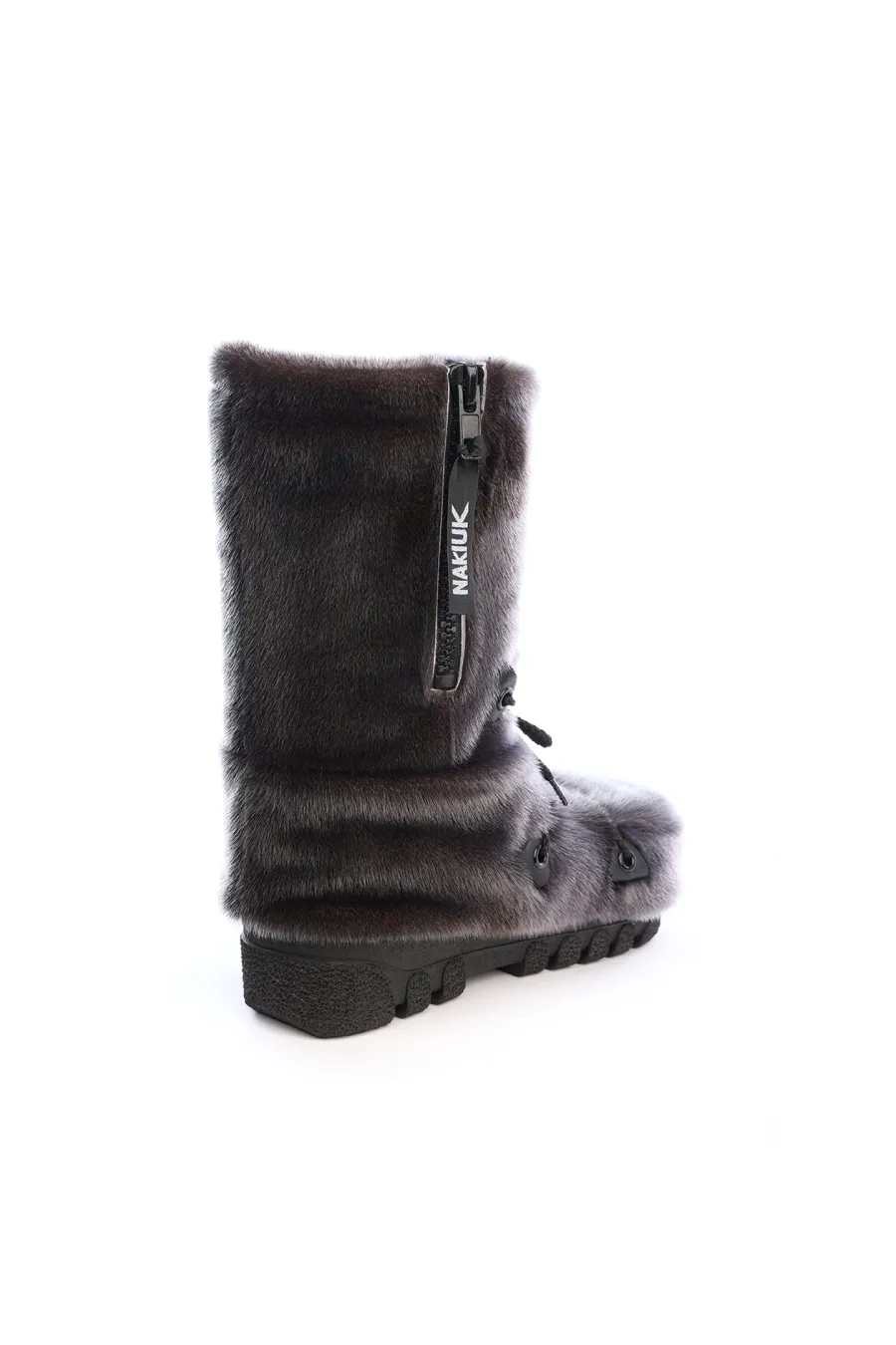 Bottes D'hiver Tecnica Fourrure Noire Et Marron Pointure 43 Femme - Occasion Très Bon état