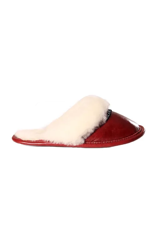 Mules cuir et Mouton blanc | Pantoufles et mules | BILODEAU Canada