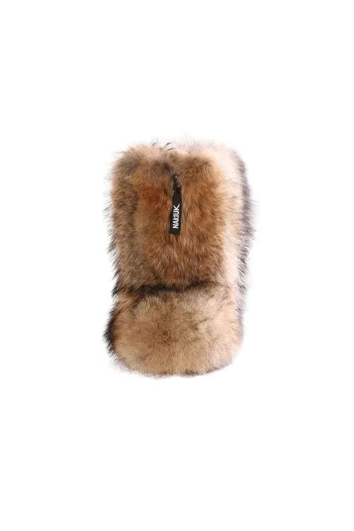 Bottes en fourrure de Coyote naturel - Zip avant - Nakiuk régulière | Femmes/Hommes | BILODEAU Canada