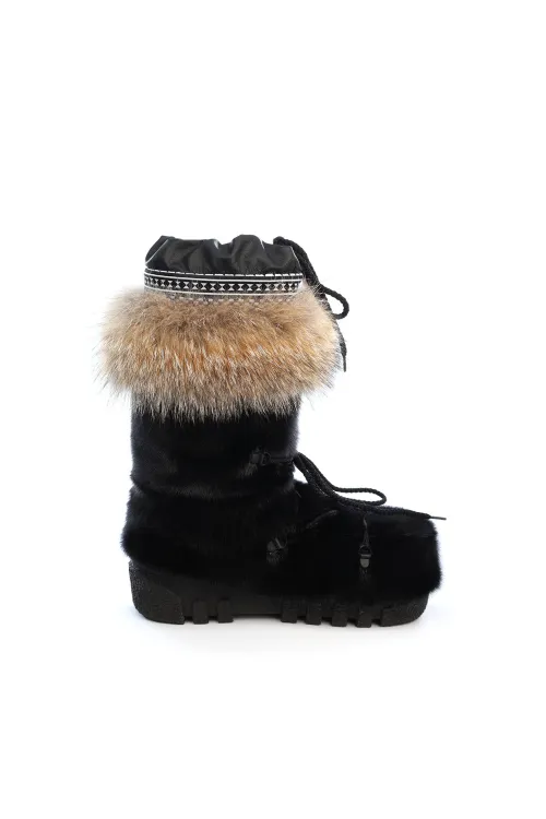 Black Seal fur boots - Mukluk | Winter boots - Snow boots | BILODEAU Canada
