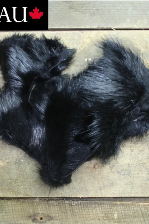 Black dyed Beaver scraps | Fur scraps | BILODEAU Canada