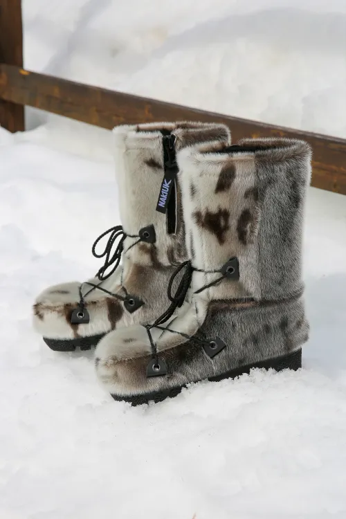 Natural Seal fur boots - Side zipper - Standard Nakiuk | Women/Men | BILODEAU Canada