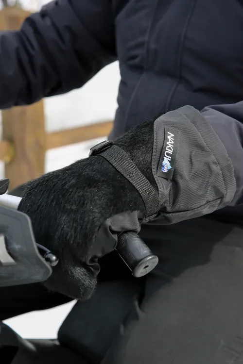 Mitaines en fourrure de Vache noire rasée et nylon - Sportive longues | Femmes/Hommes | BILODEAU Canada