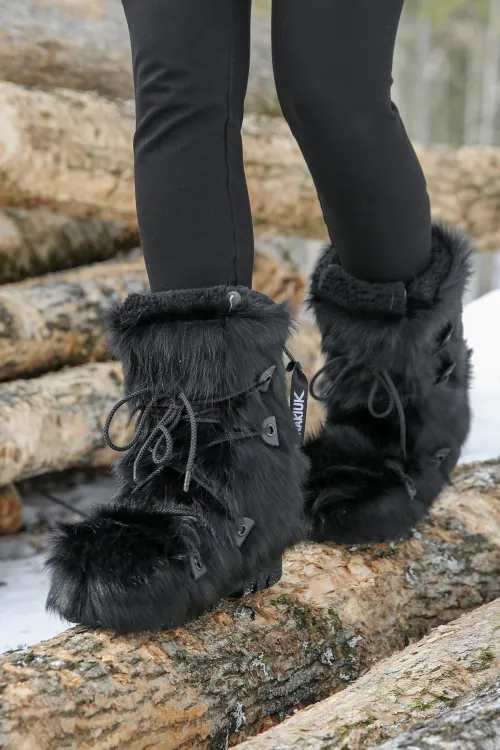 Black Cow fur boots - Side zipper - Short Nakiuk | Women/Men | BILODEAU Canada