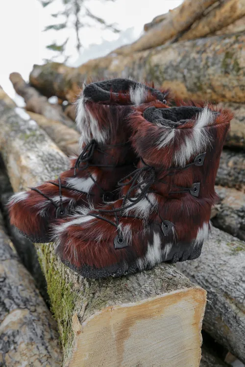 Natural Cow fur boots - Side zipper - Short Nakiuk | Women/Men | BILODEAU Canada