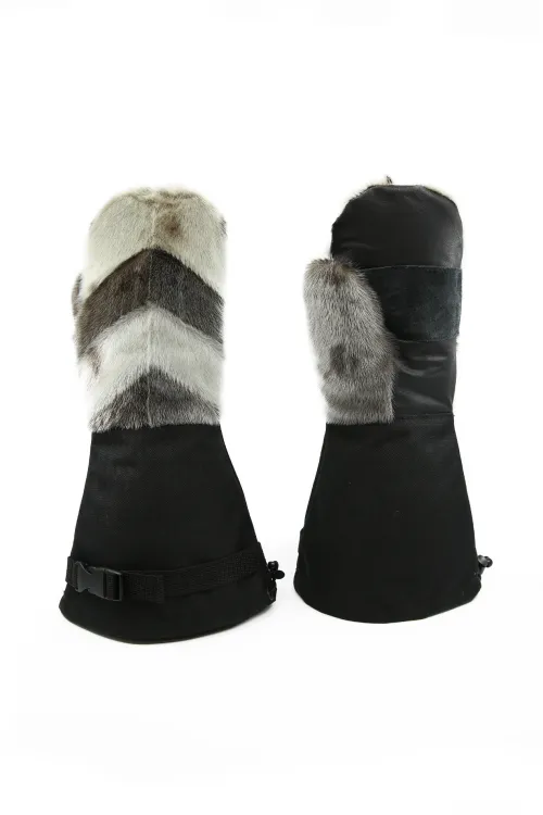 Mitaines "Expédition" en fourrure de Loup marin et Nylon - Longues | Mitaines en fourrure - Mitaines longues | BILODEAU Canada