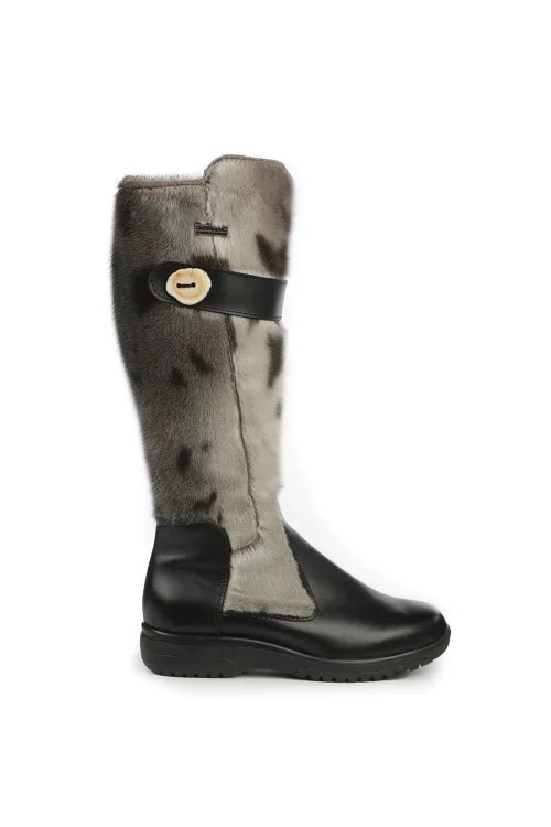 Bottes en fourrure de Loup Marin naturel - Aly | Bottes d'hiver - Bottes urbaines | BILODEAU Canada