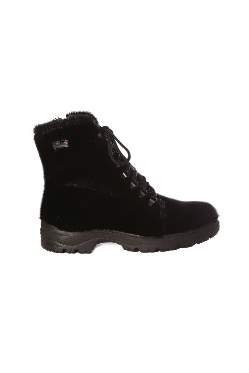 Black Seal fur boots - Traction sole - David | Winter boots - Urban boots | BILODEAU Canada