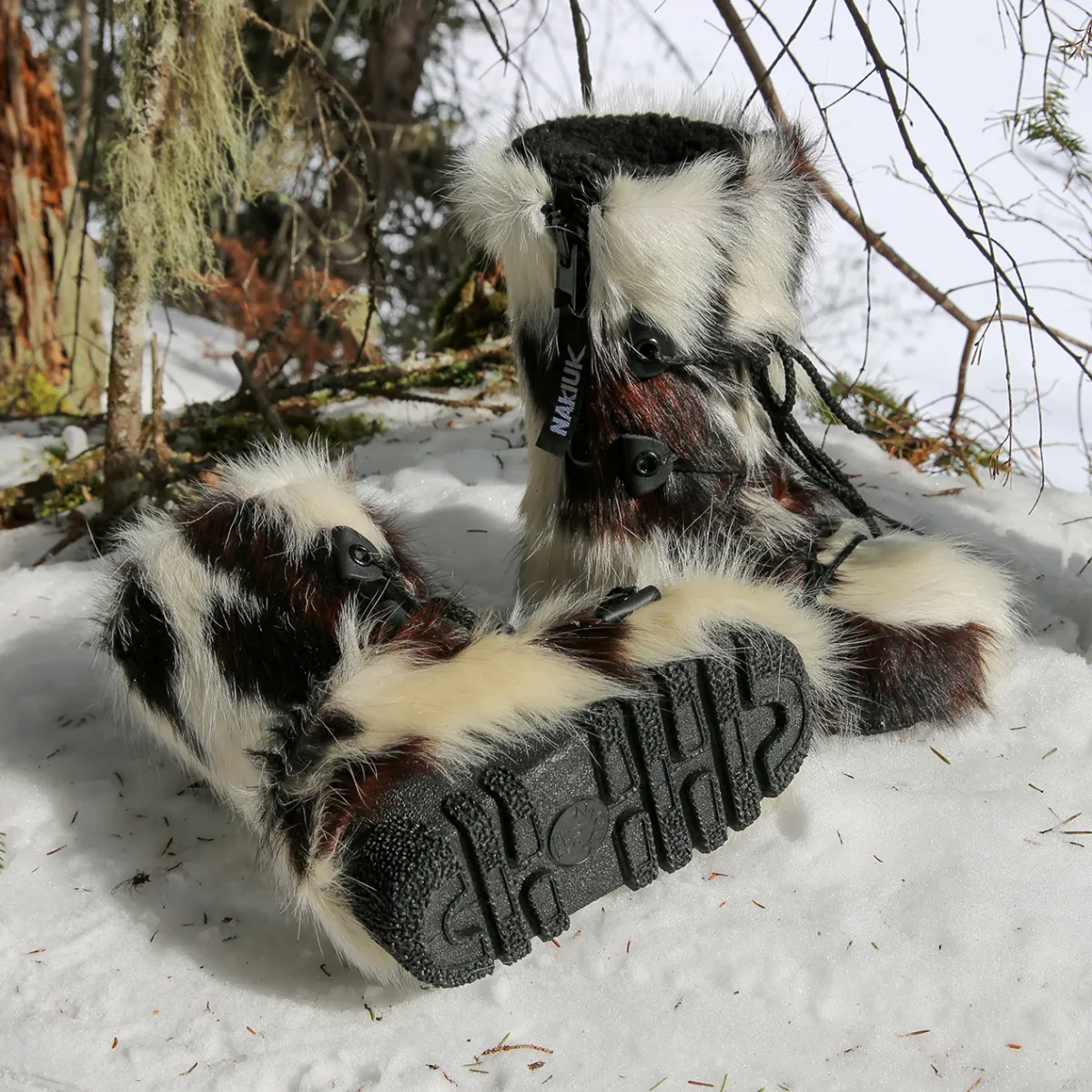 Nakiuk natural Cow fur boots - Children - Side zipper